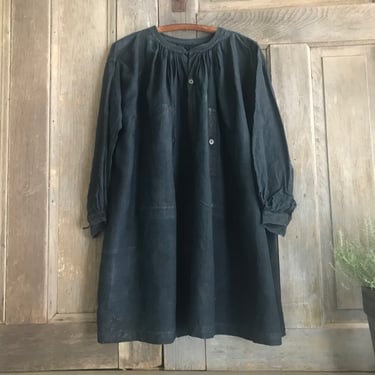 19th C French Hemp Farmers Smock, Chemise, Peasant Work Chore 