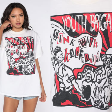 90s Youth Brigade Shirt -- Sink with Kalifornija Tour Vintage Tshirt Band T Shirt 90s Concert Tee Punk Band Tshirt Large L 