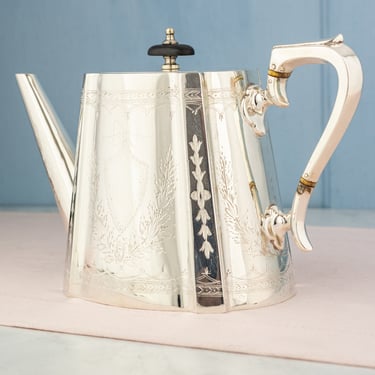 Victorian Silverplate Commemorative Teapot