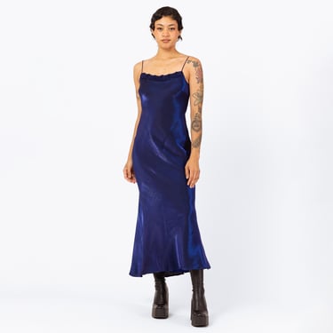 VINTAGE 90s Y2K Shimmering Metallic Blue & Black Stretch