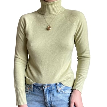 NWOT Ann Taylor Pistachio Green 100% Cashmere Soft Turtleneck Preppy Sweater 