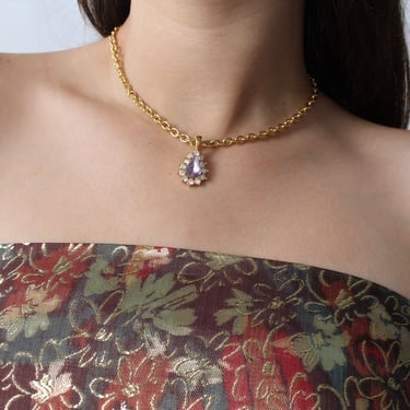 Vintage Lavender Pendant Necklace