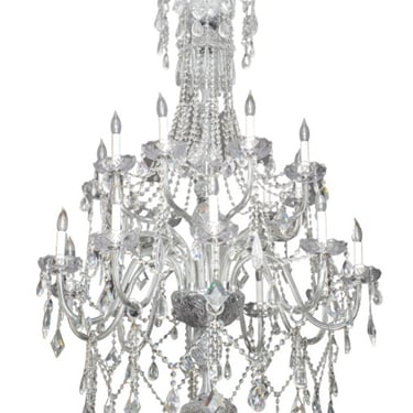Waterford Style Large Crystal 20-Light Chandelier