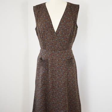 Vintage Anna Sui Silk Dress | M | 1990s/Y2K Retro Style Novelty Print Day Dress 