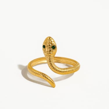 Echidna Non-Tarnish Adjustable Serpent Ring