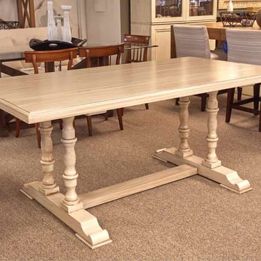 Plank Top Cream Finish Dining Table
