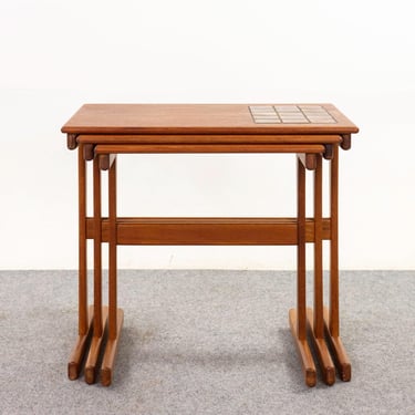 Teak & Tile Nesting Tables - (D1159) 