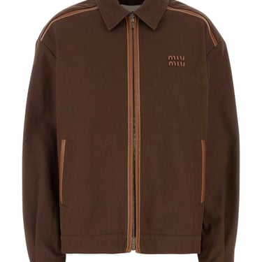 Miu Miu Women Chocolate Cotton Jacket