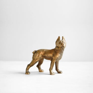 Vintage Solid Brass Bull Dog Figurine 