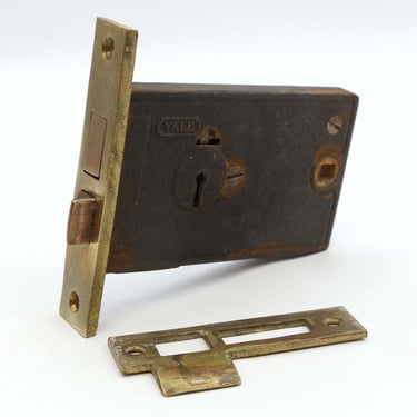 Vintage Yale &#038; Towne Deep Backset Brass Door Mortise Lock