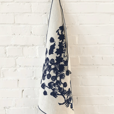 Erin Flett | Navy Deep Woods Linen Tea Towel