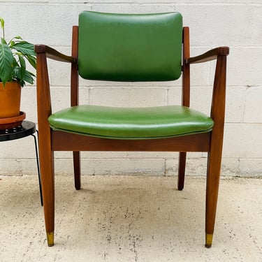 Green Vinyl And Wood Mcm Chair