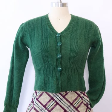 1930s Kale Crop Sweater XS