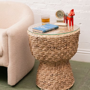 Basket Rattan End Table