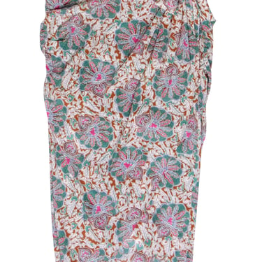 Veronica Beard - Green Multi Paisley Wrap Skirt Sz 10