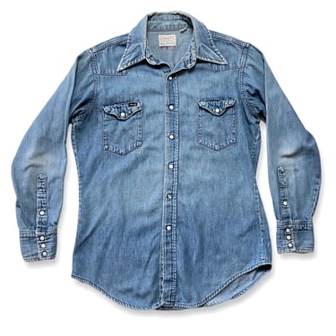 Vintage 1970s/1980s WRANGLER Denim Western Shirt ~ M ~ 27