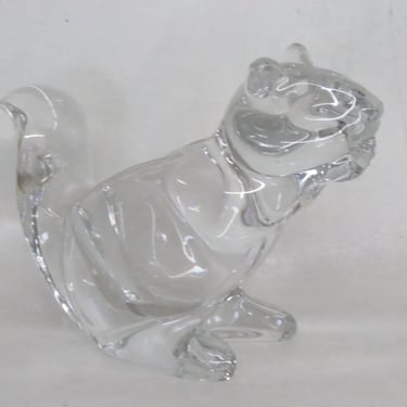 Crystal Glass Squirrel Large Candle Holder Candy Dish Figurine 3512B