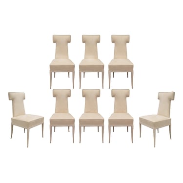Tommi Parzinger Rare and Elegant Set of 8 T-Back Dining Chairs 1979
