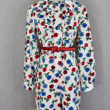 1960s 1970s - Lori Till Romper - Mod Floral Jumper - Playsuit, Matching Set 