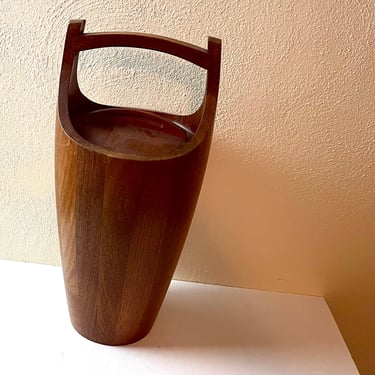 Vintage 1960s Danish Modern 15.5 Inch Teak Ice Bucket by Jens Quistgaard for Dansk Denmark 