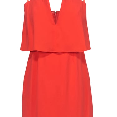 BCBG Max Azria - Neon Orange Convertible "Kate" Mini Dress w/ Flounce Top Sz 8