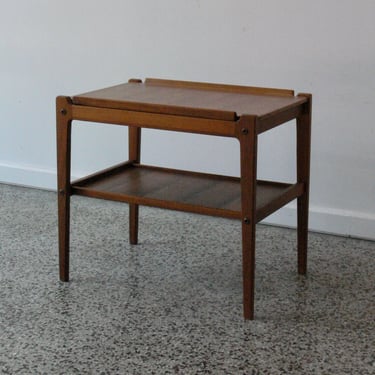 Danish Mid Century Modern Teak Bar Table // Utility Cart with Removable Tray 