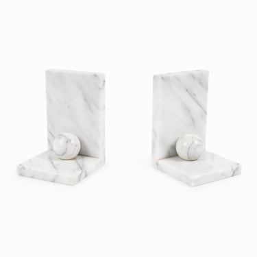Vintage Marble Bookends Book Ends Library Decor 