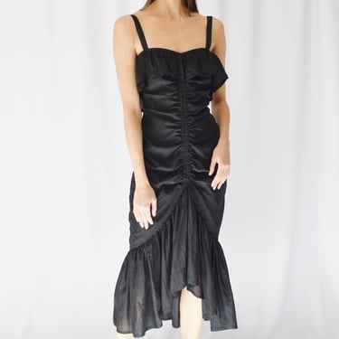 1990s Silk Ruffled Dress by Jil Sander | XS 