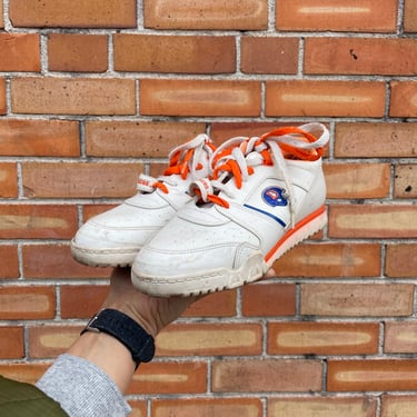 vintage 90s white and orange broncos eastport by starter tennis shoes / m 5.5 