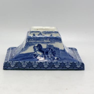 vintage Cauldon England Blue Chariots Candle Holder 