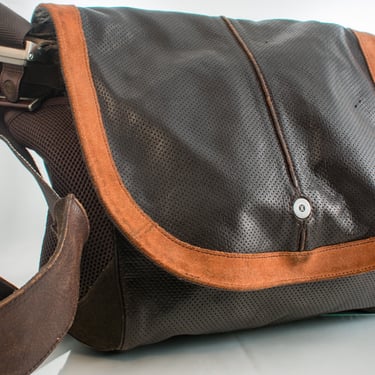 Vintage Cole Haan Messenger Bag | Genuine Leather | Distressed Leather Designer Bag 