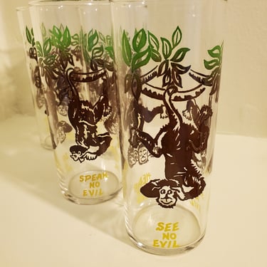 1950s Collins Glasses by Federal Glass Company | See No Evil Monkeys 