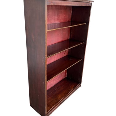 Free Shipping Within Continental US - Vintage Early American Bookshelf with Mahogany Finish 