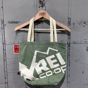 Vintage REI Outfitters Earth Tone Sage Tote Bag Medium Canvas Carryall 