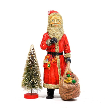 VINTAGE: 1977 - LARGE 11.5" Blown Plastic Santa - Old World Santa - Saint Nicholas - Xmas, Winter, Holiday  - SKU Tub-602-00016580 