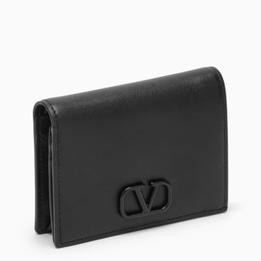 Valentino Garavani Black Leather Vlogo Wallet Women
