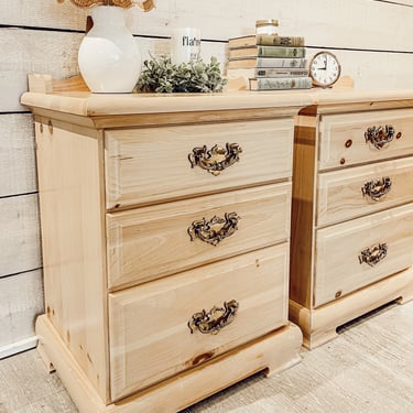 Set of Pine Nightstands