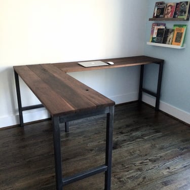 CUSTOM: The DRESDEN Reclaimed Wood L-Shaped Desk 