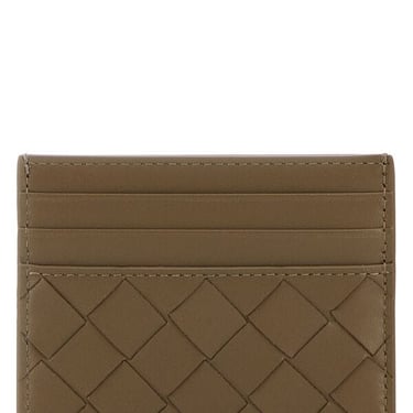 Bottega Veneta Women Mud Nappa Leather Intrecciato Card Holder