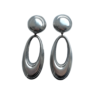 French Designer Tam Tam Sterling Silver Hoop Earrings