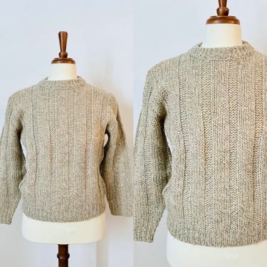 Vintage Stripe Sweater / Tan / Beige / Unisex / Pull Over / FREE SHIPPING 