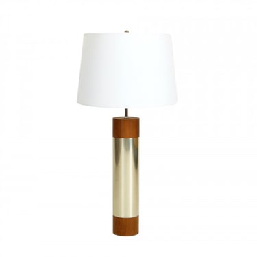 Brushed Aluminum and Walnut Lamp by Laurel