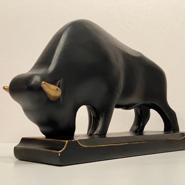 ABCO Chalkware Bull Sculpture 