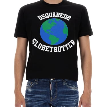 Dsquared Men "Globetrotter" T-Shirt With Print