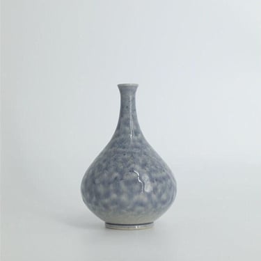 Mid-Century Scandinavian Modern Collectible Small Azure Stoneware Vase by Gunnar Borg for Höganäs Keramik, 1960s 