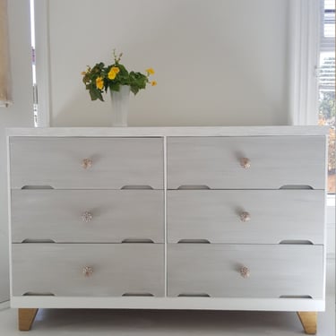 Sold##Hand painted  dresser,.mid century modern, gray dresser, Scandinavian,  boho modern dresser, Vintage dresser  nyc, nj 