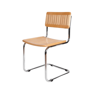 Breuer Style Blonde Wood Slatted Cesca Style Single Chair