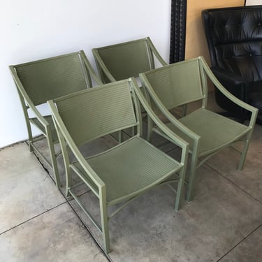 Set of Vintage Brown Jordan 'Alumicane' Chairs