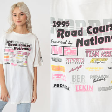 90s Racing T-Shirt 1995 NORRCA Nationals Road Course Las Vegas Car Auto Race Graphic Tee Silverbowl Speedway Vintage 1990s Extra Large xl 