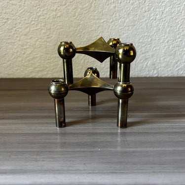 Vintage Pair Nagel stacking candle holders, Atomic Danish Fritz Nagel Industrial Space Age stackable Germany, Ceasar Stoffi for BMF 